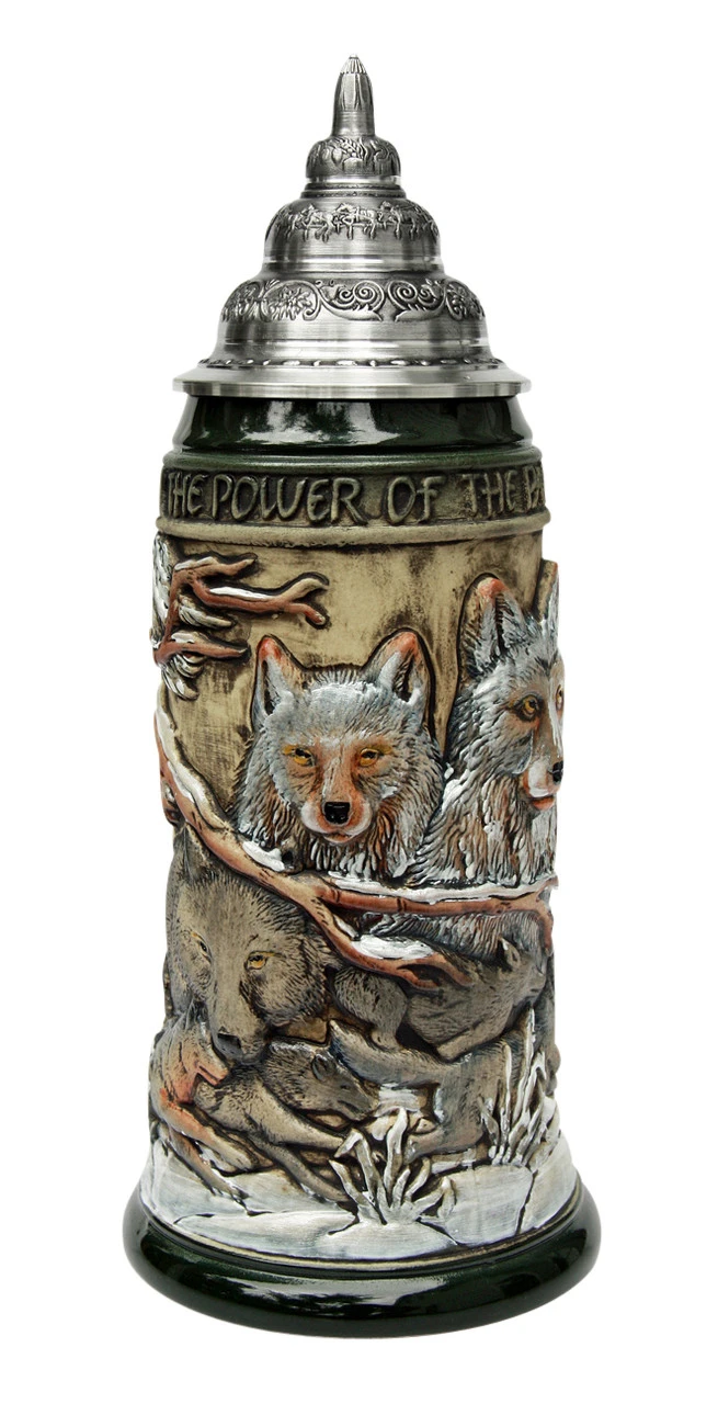 Power Of The Pack Wolf Beer Stein Rustic 2 Power Of The Pack Wolf Beer Stein Rustic - Image 2