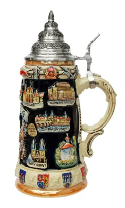 Prague Commemorative Beer Stein -German Beer Steins Sales Store Prague Praha Beer Stein K309P RS SM 63861.1416845053