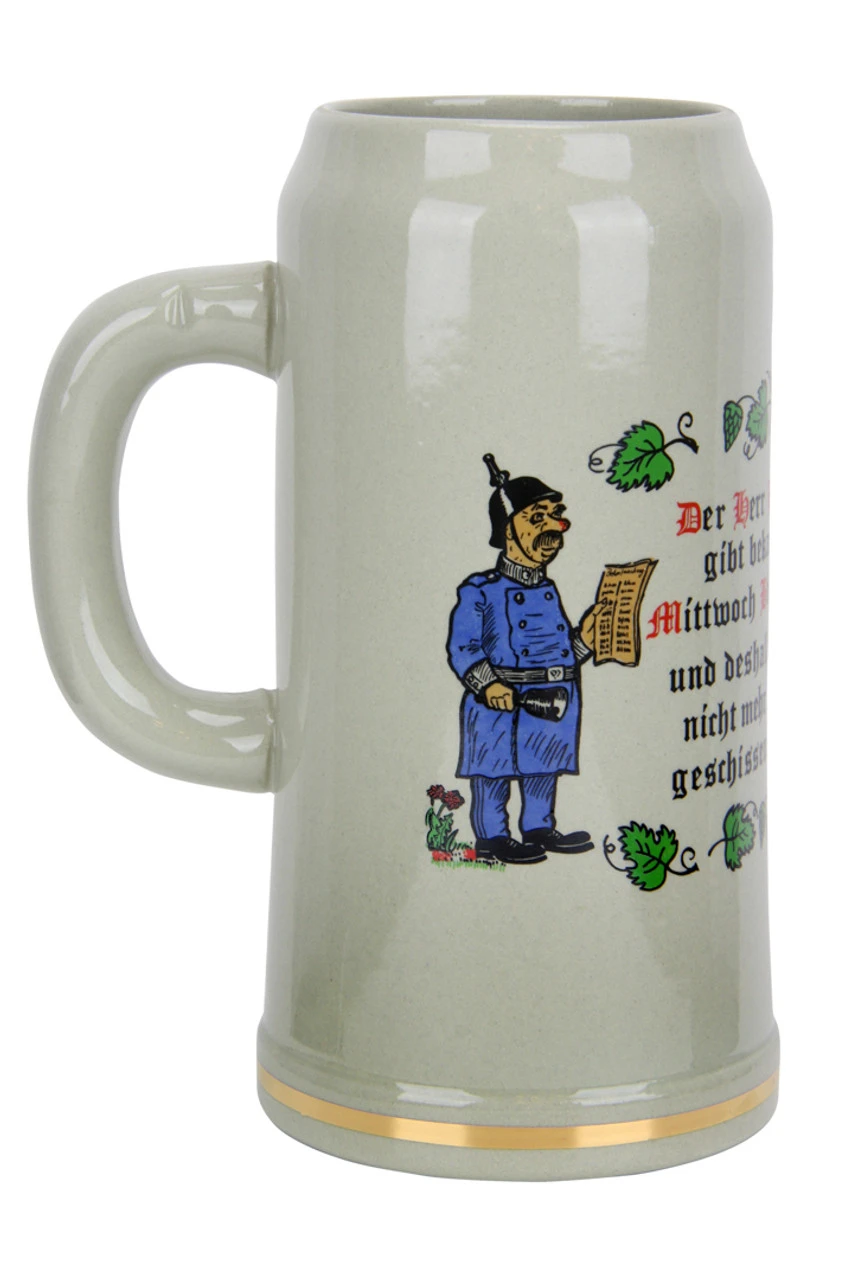 German "Purity Law" Stoneware Beer Mug 1 Liter - Image 3