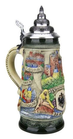 Rhein River Beer Stein Rustic -German Beer Steins Sales Store Rhein River Beer Stein Rustic K307RUR LA SM 26642.1507158446