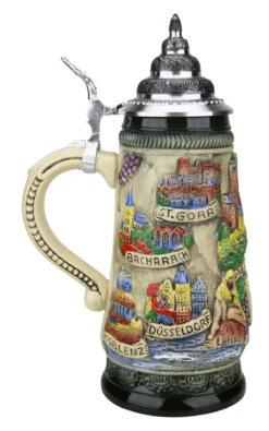 Rhein River Beer Stein Rustic -German Beer Steins Sales Store Rhein River Beer Stein Rustic K307RUR LS SM 03890.1507158447