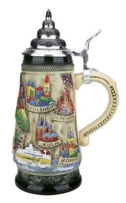 Rhein River Beer Stein Rustic -German Beer Steins Sales Store Rhein River Beer Stein Rustic K307RUR RS SM 27901.1507158447