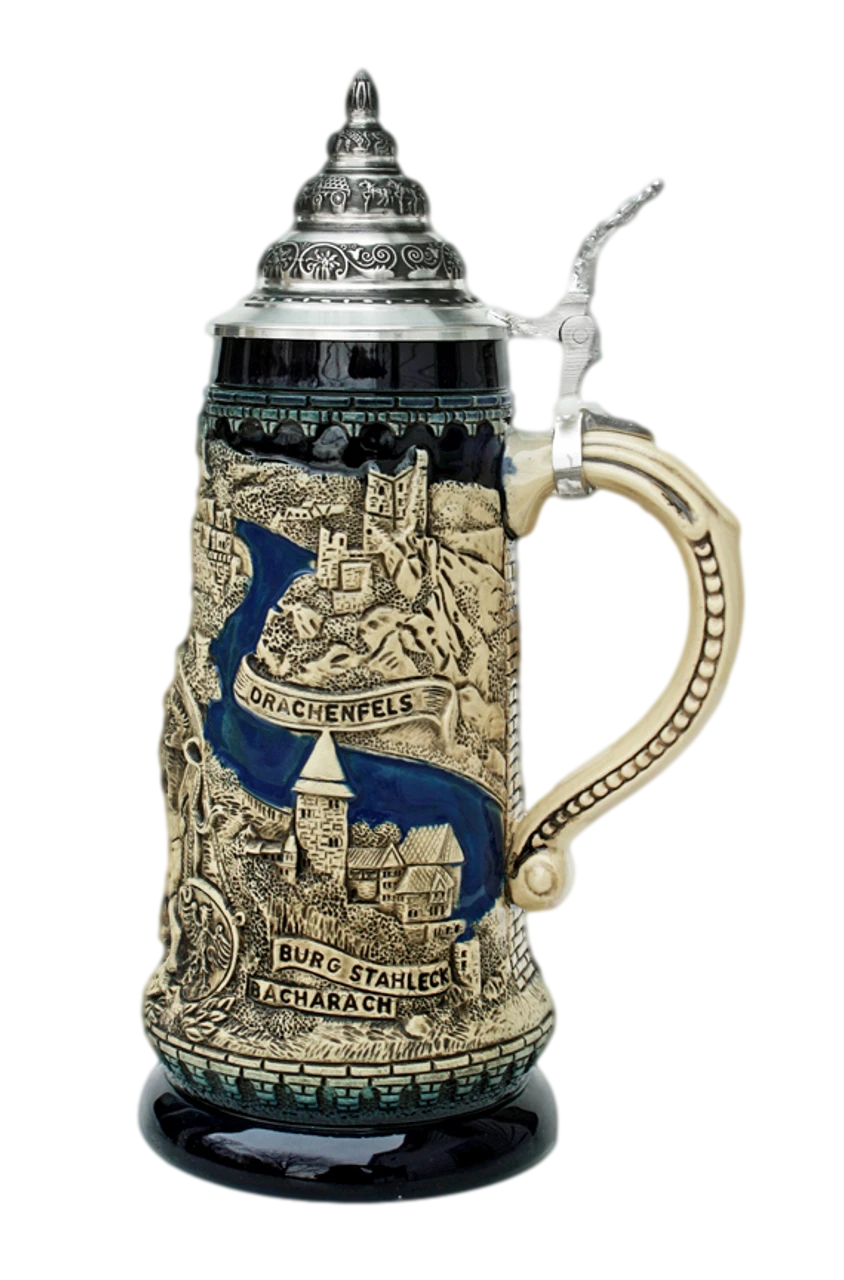 Rhein River Panorama Beer Stein Cobalt - Image 2