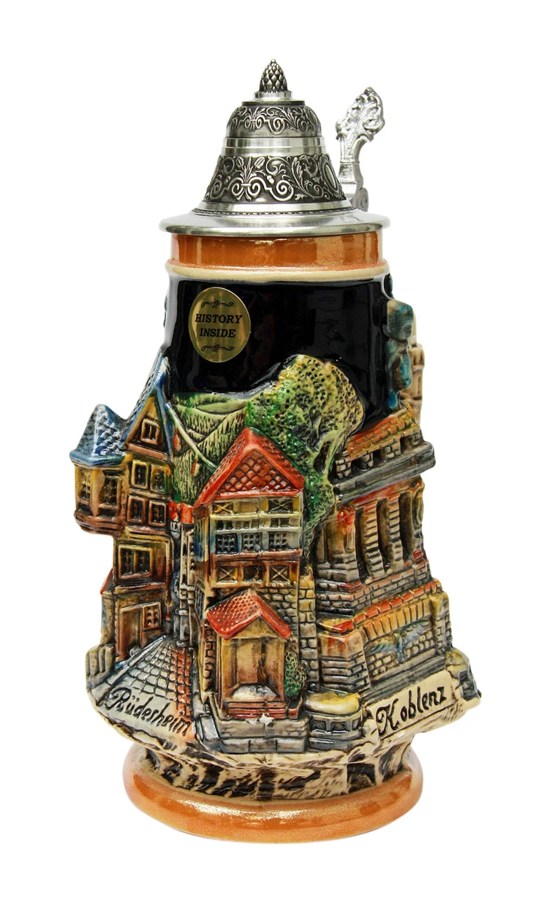 Rhein River Towns Souvenir Beer Stein 1 Rhein River Towns Souvenir Beer Stein