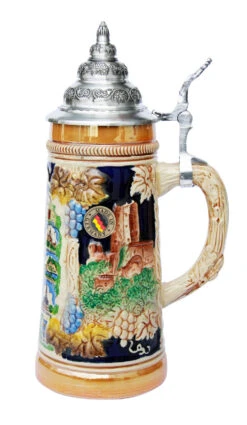Rhein River Travel Destinations Beer Stein -German Beer Steins Sales Store Rhein River Travel Destinations Beer Stein K700FL Side LG 68167.1398609848