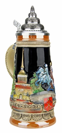 Saint Petersburg Russia Beer Stein -German Beer Steins Sales Store Saint Petersburg Russia Beer Stein K303STP LA SM 28444.1491350253