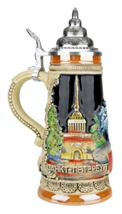 Saint Petersburg Russia Beer Stein -German Beer Steins Sales Store Saint Petersburg Russia Beer Stein K303STP LS SM 56573.1491350253