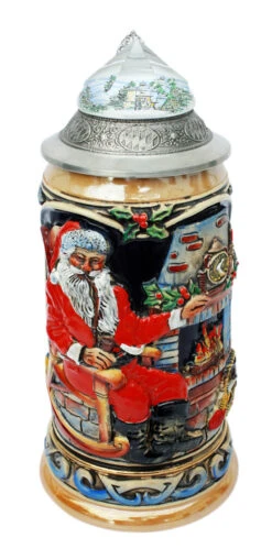 Santa Christmas Beer Stein With Faceted Crystal Lid 9 Santa Christmas Beer Stein With Faceted Crystal Lid -German Beer Steins Sales Store Santa Beer Stein with Crystal Lid K042K FNT2 SM 02536.1507300415