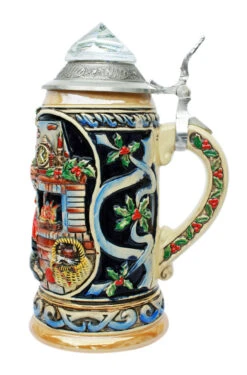 Santa Christmas Beer Stein With Faceted Crystal Lid 7 Santa Christmas Beer Stein With Faceted Crystal Lid -German Beer Steins Sales Store Santa Beer Stein with Crystal Lid K042K RS SM 58176.1507300261
