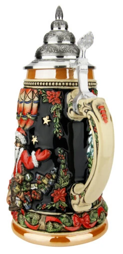 Santa In Balloon German Christmas Beer Stein -German Beer Steins Sales Store Santa in Balloon German Christmas Beer Stein K049 Back SM 36175.1640633697