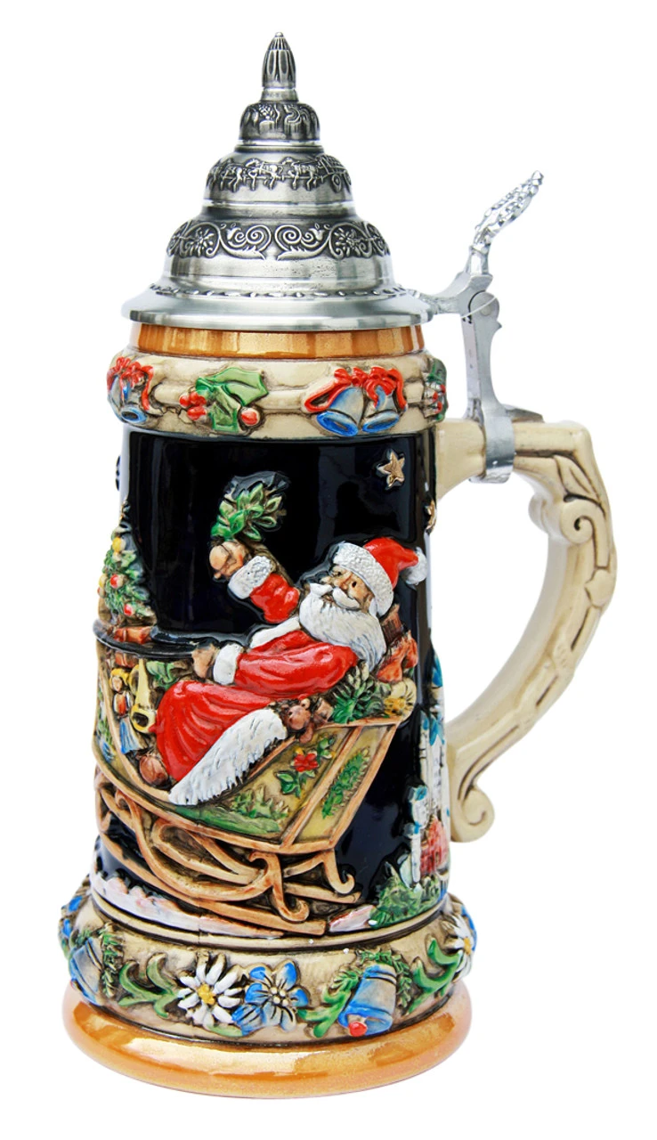 Santas Alpine Sleigh Ride Christmas Beer Stein