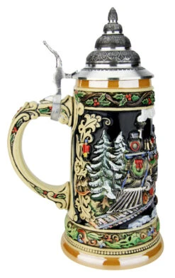 Santas Train German Christmas Beer Stein -German Beer Steins Sales Store Santas Train German Christmas Beer Stein K048 LS SM 00239.1591287812