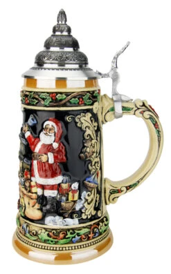 Santas Train German Christmas Beer Stein -German Beer Steins Sales Store Santas Train German Christmas Beer Stein K048 RS SM 06199.1591287804