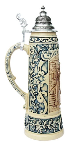 King Limitaet 2013 | Siegfrieds Farewell Antique Style Beer Stein 6 King Limitaet 2013 | Siegfrieds Farewell Antique Style Beer Stein -German Beer Steins Sales Store Siegfrieds Farewell 2013 Beer Stein Cobalt K2043E LS SM 17612.1395937008
