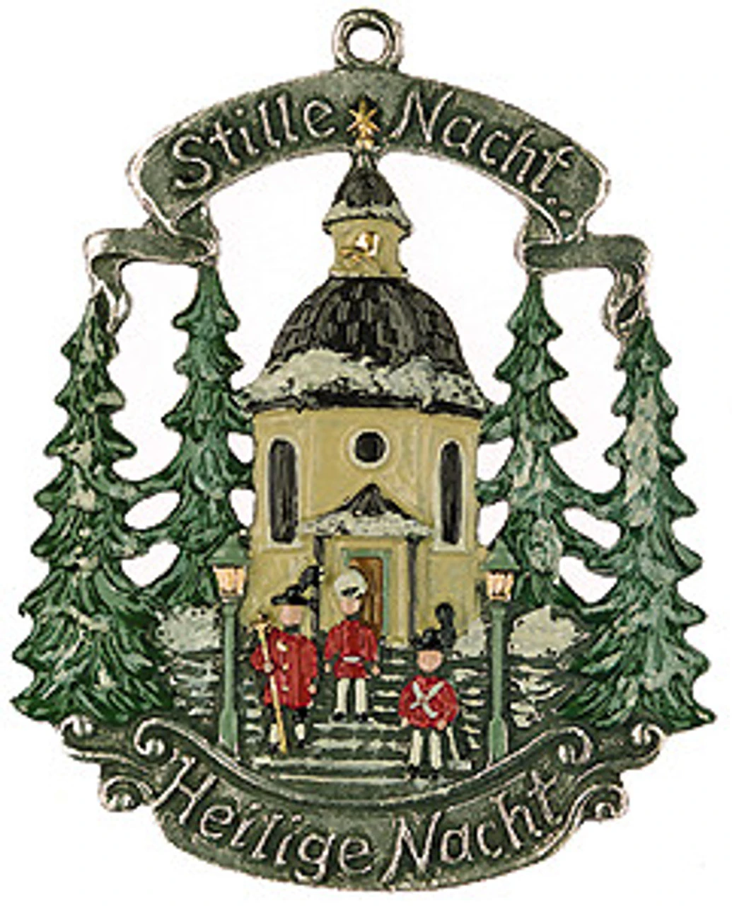 Silent Night Chapel German Pewter Christmas Ornament 1 Silent Night Chapel German Pewter Christmas Ornament