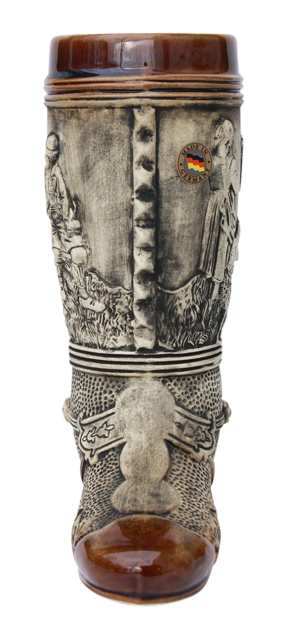 German Ceramic Beer Boot 1 Liter Rustic 2 German Ceramic Beer Boot 1 Liter Rustic - Image 2