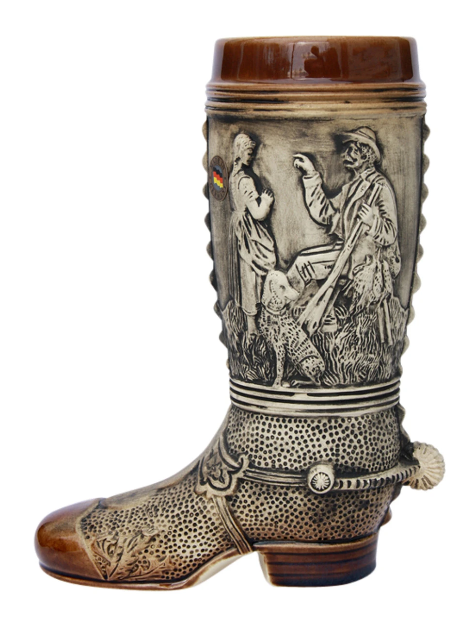 German Ceramic Beer Boot 1 Liter Rustic 3 German Ceramic Beer Boot 1 Liter Rustic - Image 3