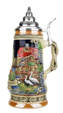 Strasbourg Alsace Beer Stein -German Beer Steins Sales Store Strasbourg Alsace Beer Stein K305SBG RS SM 28365.1491255937