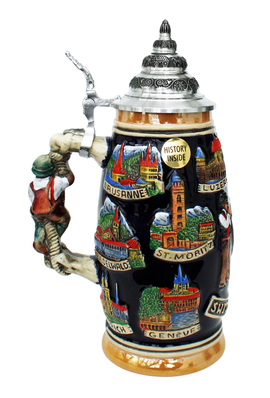 Swiss Horn German Beer Stein 1 Swiss Horn German Beer Stein