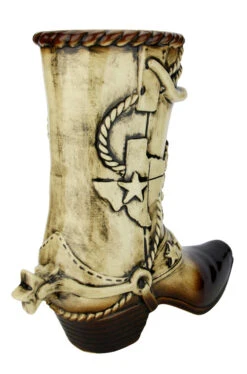 Texas Cowboy Beer Boot 1 Liter | Ceramic -German Beer Steins Sales Store Texas Beer Boot 1 Liter Ceramic KT600E Back SM 78453.1591137897