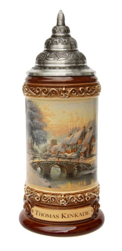 Thomas Kinkade Cobblestone Christmas Beer Stein