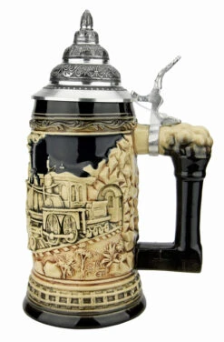 Train Beer Stein | Antique Style -German Beer Steins Sales Store Train Beer Stein Antique Style K940EZ RS SM 26640.1631571655