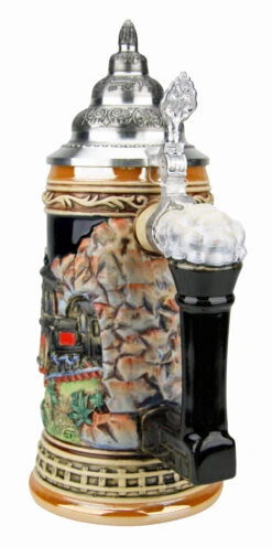 Train Beer Stein 9 Train Beer Stein -German Beer Steins Sales Store Train Beer Stein K940 Back SM 66190.1495575261