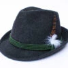 Tyrolean Hat Dark Gray With Feather
