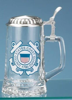 U.S. Coast Guard Glass Beer Stein
