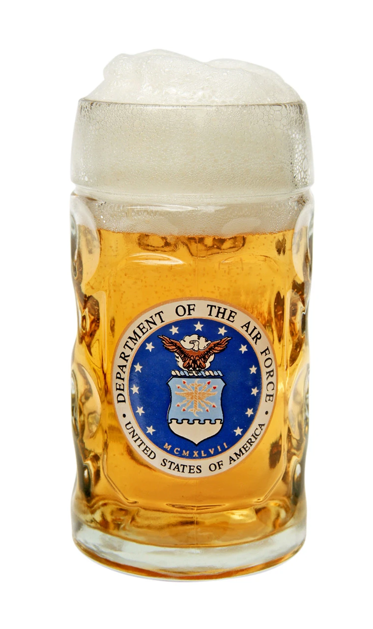 US Air Force Dimpled Oktoberfest Glass Beer Mug 0.5 Liter