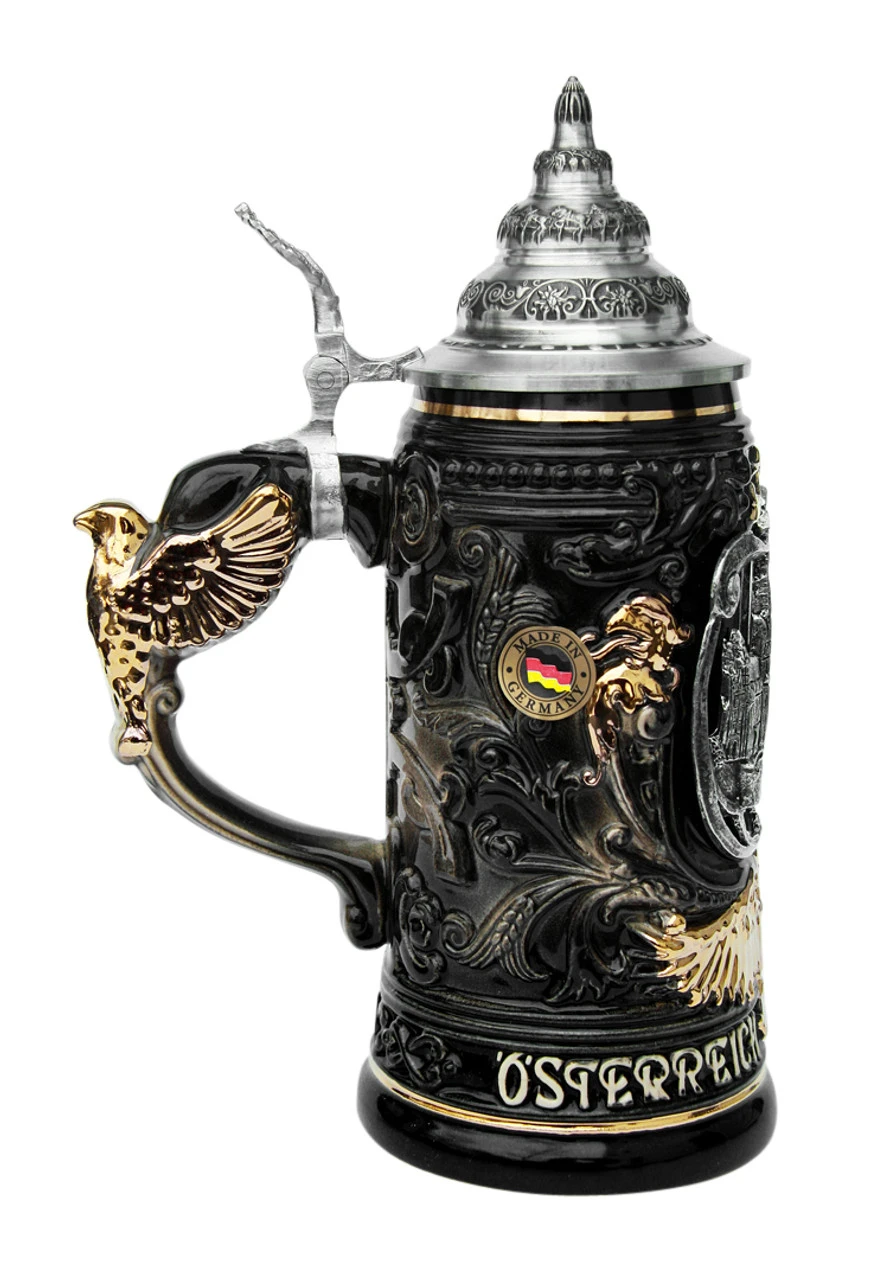 Vienna Eagle Handle Beer Stein 0.4 Liter 2 Vienna Eagle Handle Beer Stein 0.4 Liter - Image 2