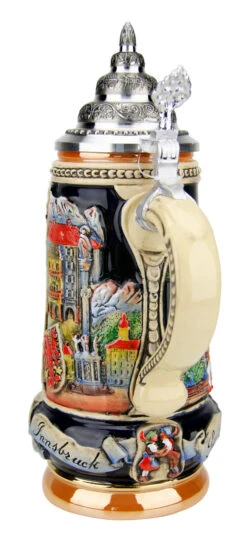 Vienna, Salzburg, Innsbruck Austria Beer Stein -German Beer Steins Sales Store Vienna Salzburg Innsbruck Austria Beer Stein K303WSI Back SM 67722.1490043225