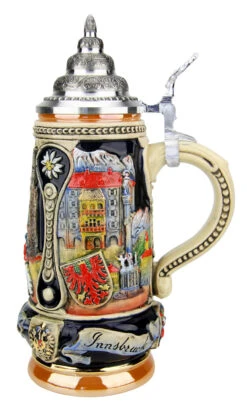 Vienna, Salzburg, Innsbruck Austria Beer Stein -German Beer Steins Sales Store Vienna Salzburg Innsbruck Austria Beer Stein K303WSI RS SM 61891.1490043224