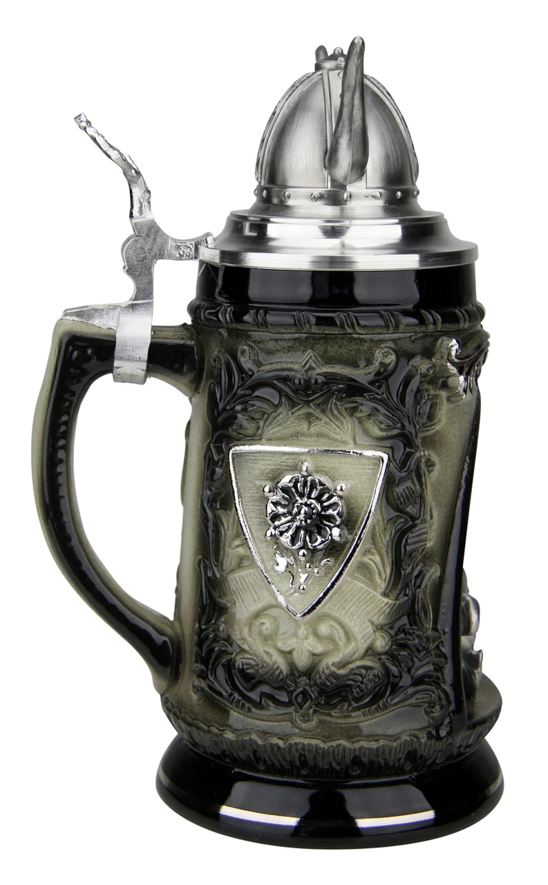Viking Ship Grotto Beer Stein With Helmet Lid - Image 2
