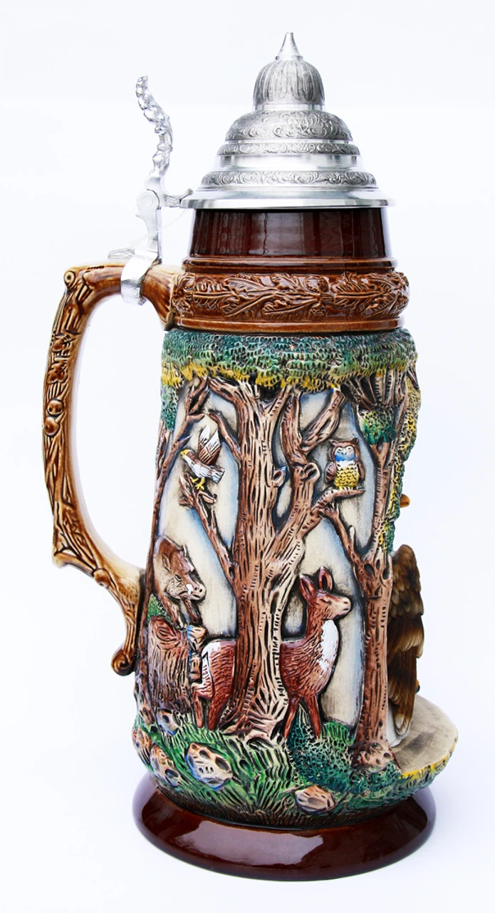 Wildlife Grotto With Eagle 2 Liter Beer Stein - Image 4